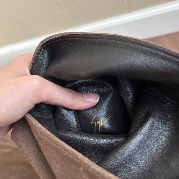 Giuseppe Zanotti Suede Knee High Slouchy Wedge Boots - Picture 15 of 16